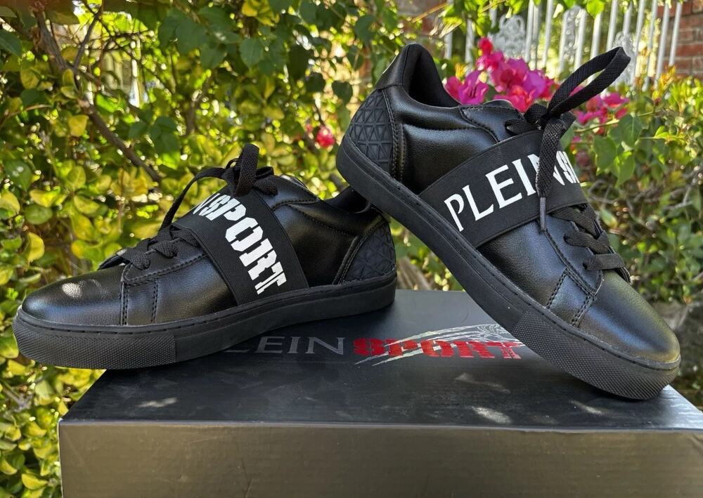 Philipp Plein Sport Leather Sneakers Black Sz 40 US 7
